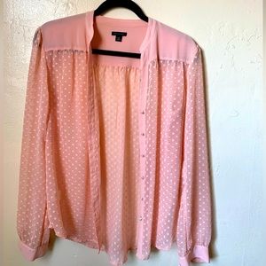 Sheer polka dot dressy blouse